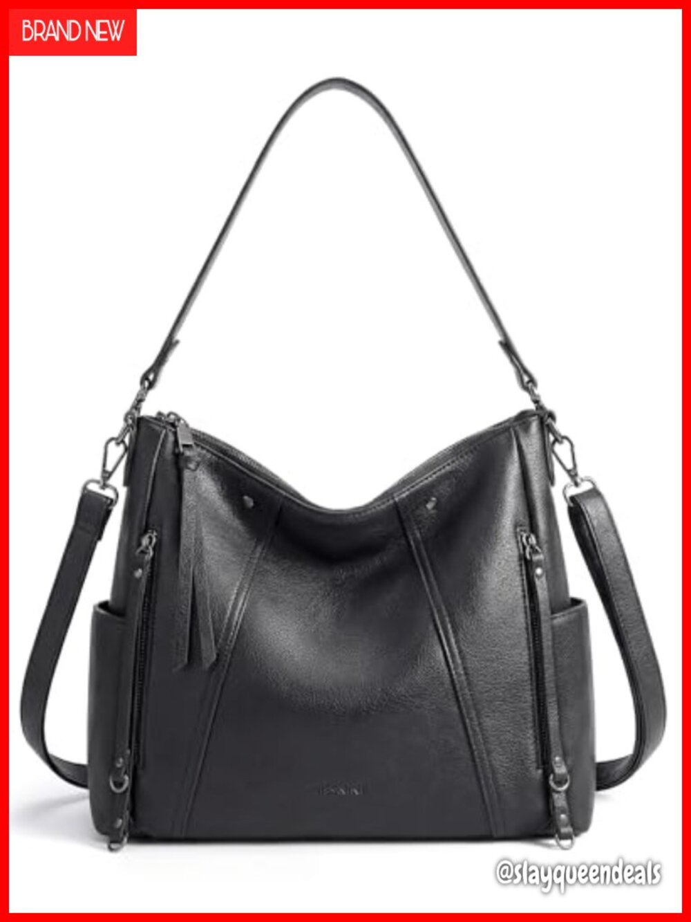 Faux Leather Hobo Bag for Women Large Capacity Crossbody Purse with Multiple